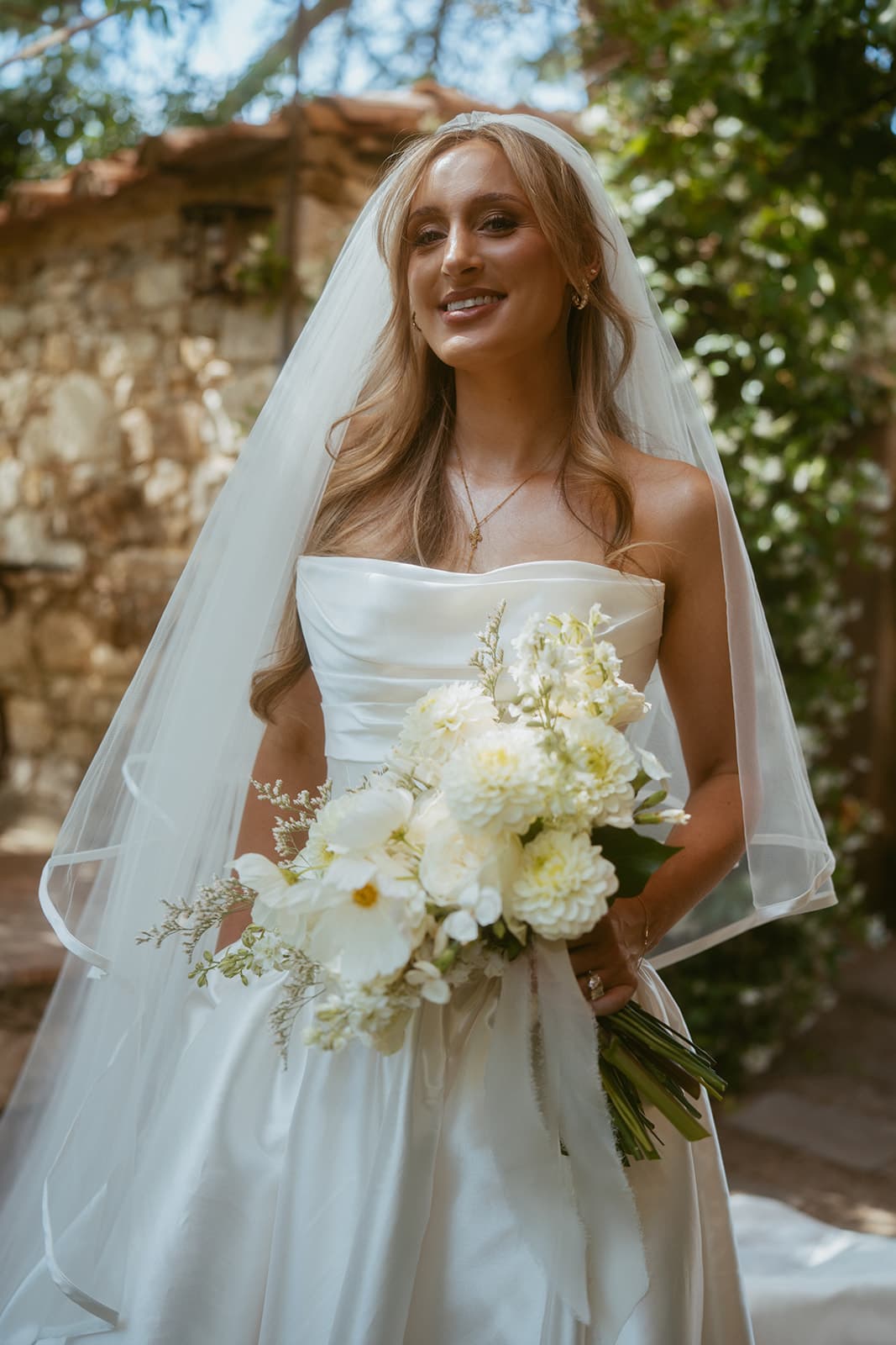 Bride and groom portrait at a European destination wedding