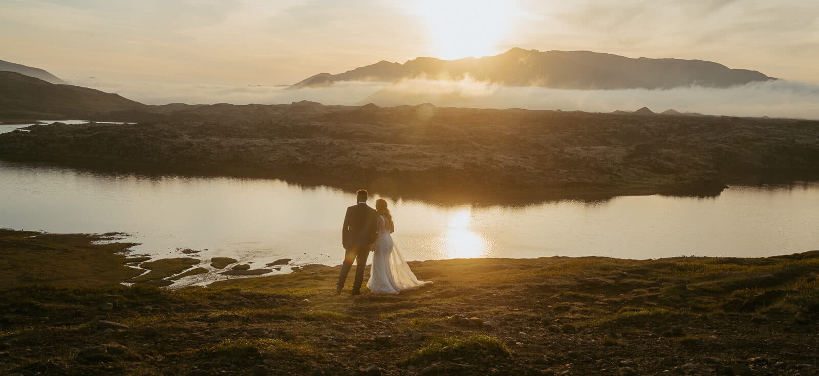 Iceland Wedding Photos on Snæfellsnes – Waterfalls, Lava Fields &amp; Fog