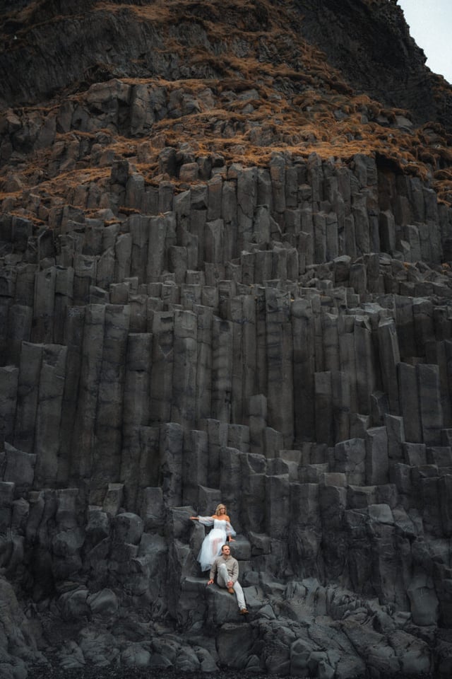 Iceland Engagement Photos: From Black Sand Beach to a Snowy Waterfall