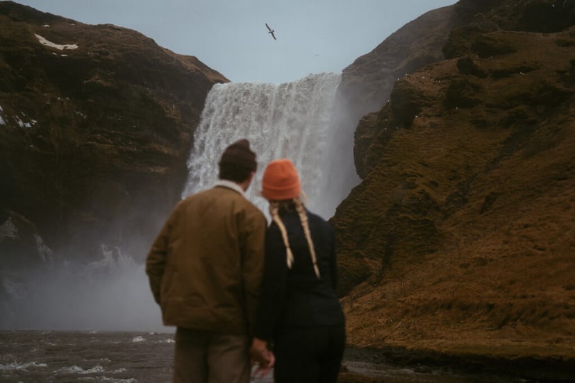 Ian & Maggie’s Surprise Winter Proposal at Kvernufoss – An Unforgettable Iceland Moment
