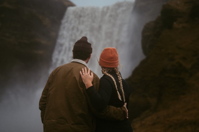 Ian & Maggie’s Surprise Winter Proposal at Kvernufoss – An Unforgettable Iceland Moment