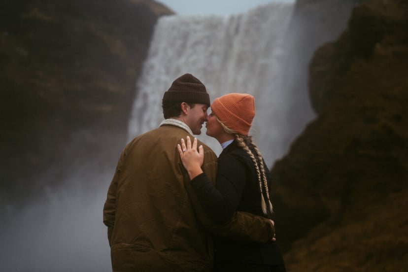 Ian & Maggie’s Surprise Winter Proposal at Kvernufoss – An Unforgettable Iceland Moment