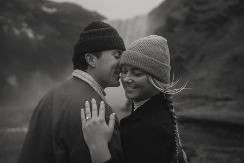 Ian & Maggie’s Surprise Winter Proposal at Kvernufoss – An Unforgettable Iceland Moment