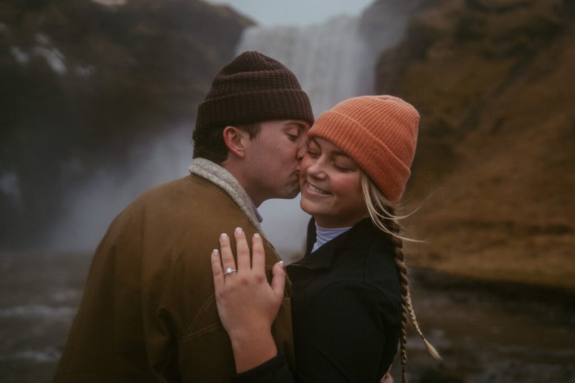 Ian & Maggie’s Surprise Winter Proposal at Kvernufoss – An Unforgettable Iceland Moment