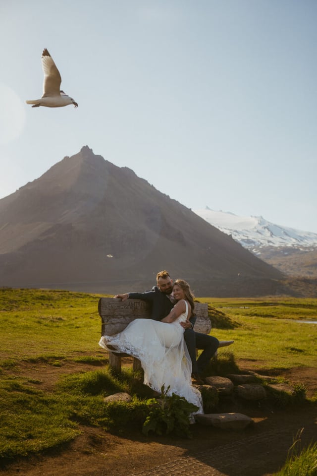 Iceland Wedding Photos on Snæfellsnes – Waterfalls, Lava Fields & Fog