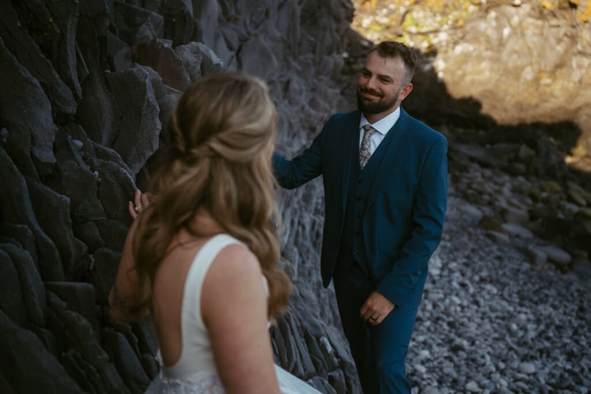 Iceland Wedding Photos on Snæfellsnes – Waterfalls, Lava Fields & Fog