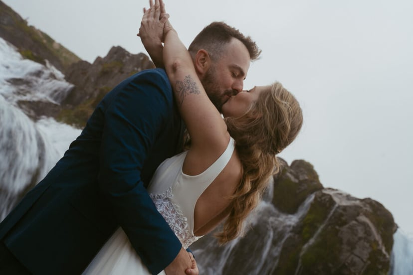 Iceland Wedding Photos on Snæfellsnes – Waterfalls, Lava Fields & Fog
