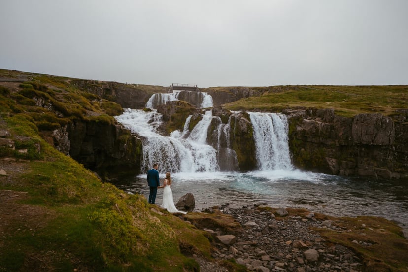 Couple during wedding photo session on Snæfellsnes Peninsula in Iceland