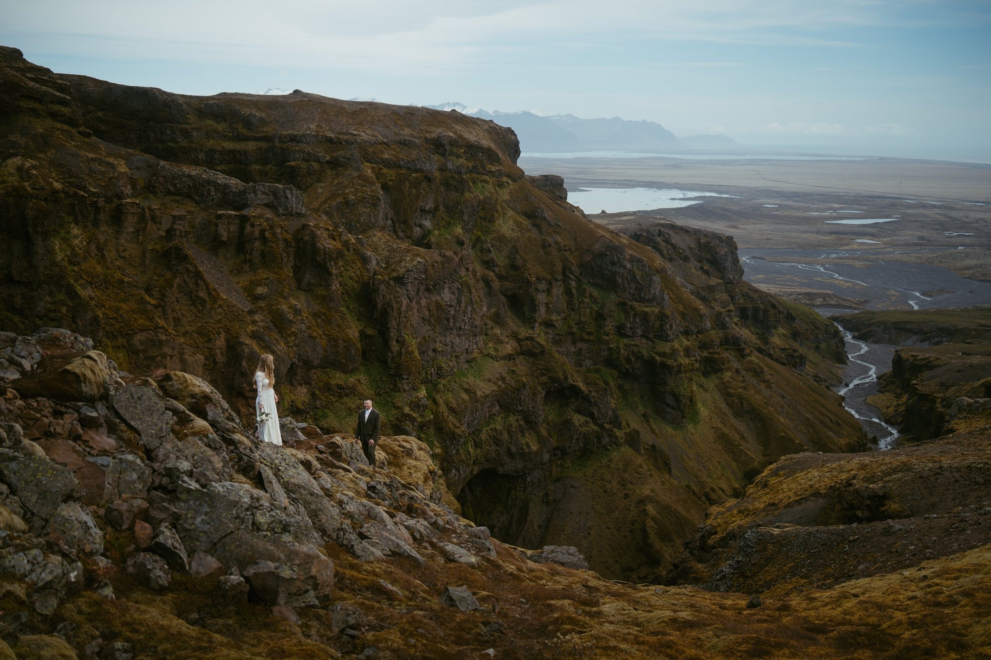 Couple during their Iceland elopement ceremony