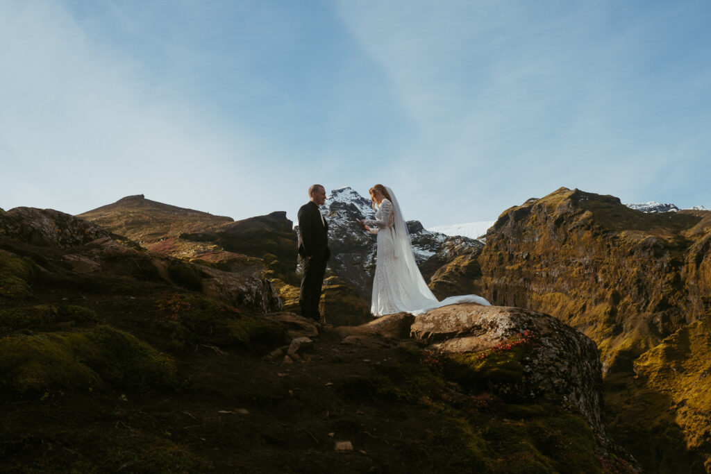 A couple eloping in Iceland, Mulagljufur canyon