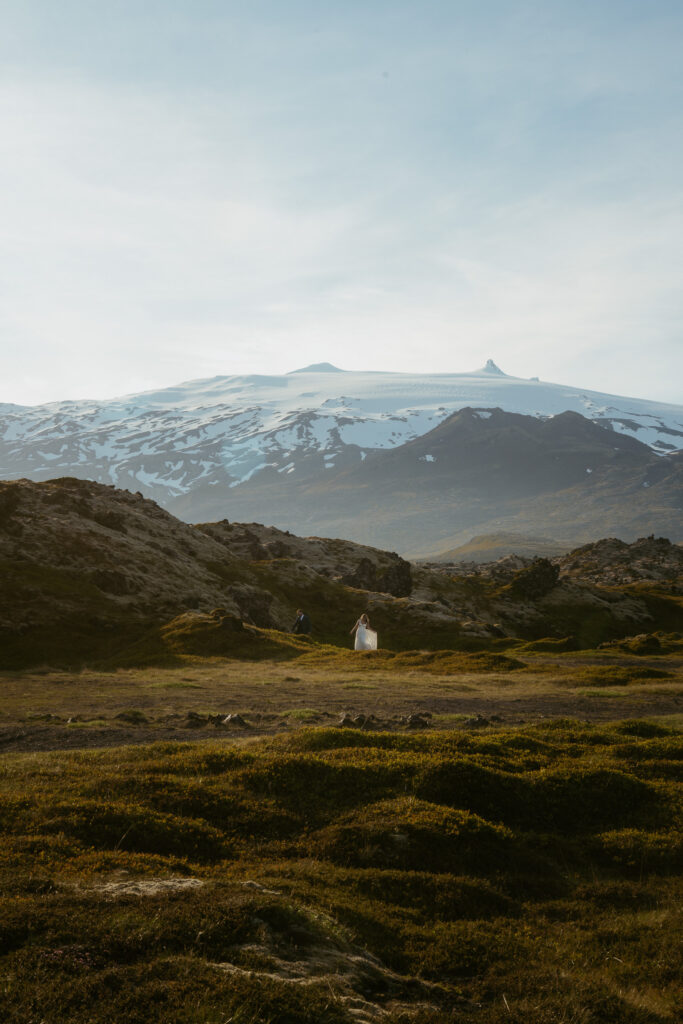 Couple during wedding photo session on Snæfellsnes Peninsula in Iceland