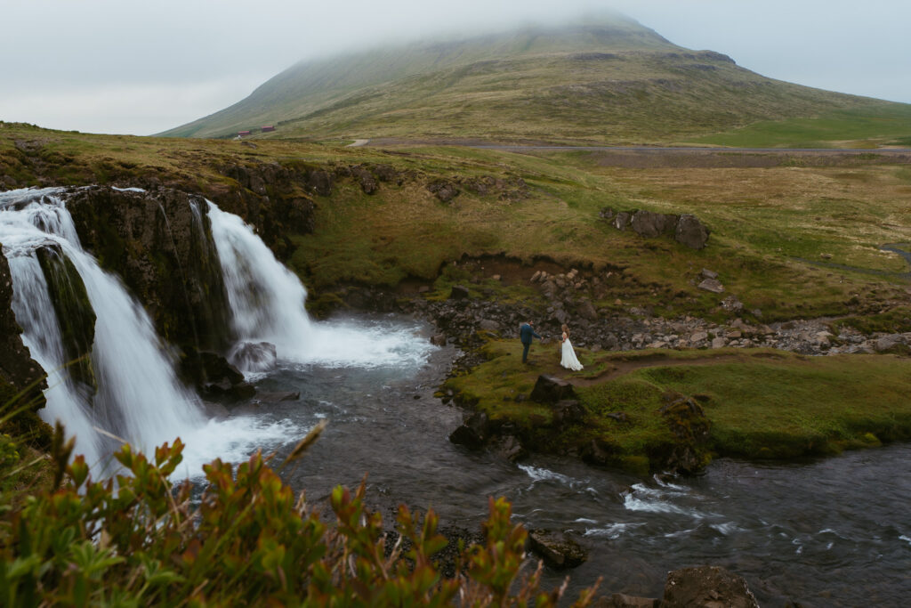 Couple during wedding photo session on Snæfellsnes Peninsula in Iceland