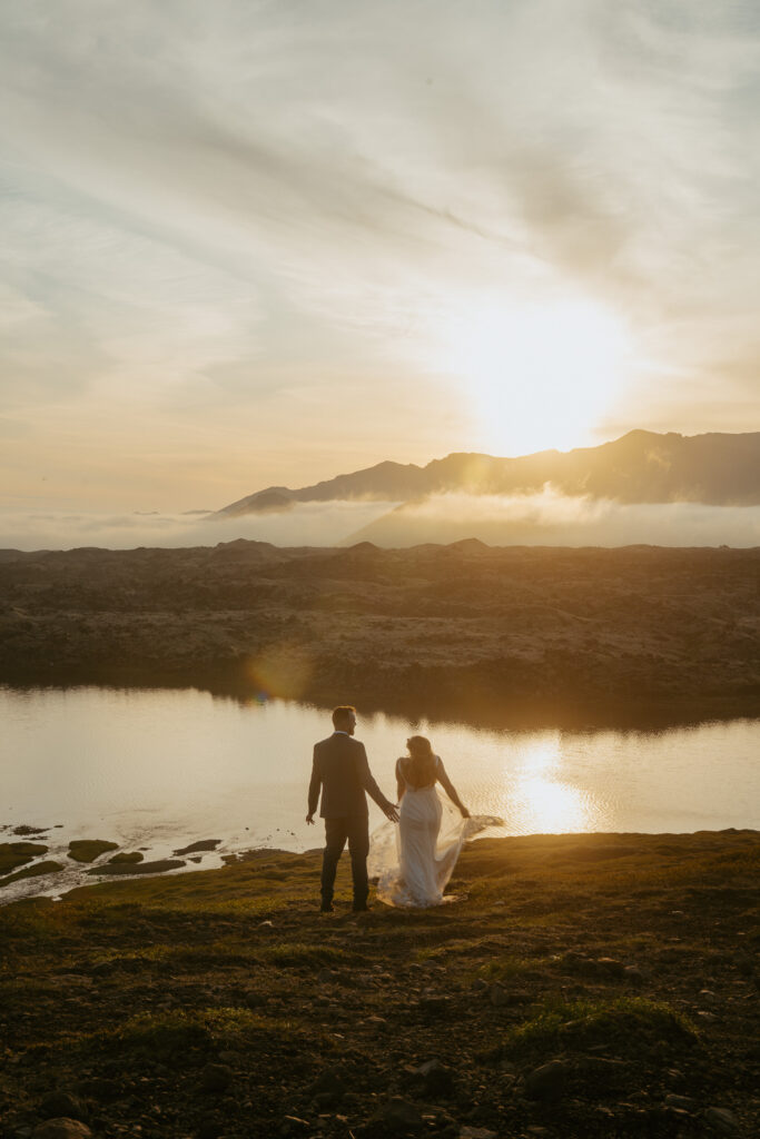 Couple during wedding photo session on Snæfellsnes Peninsula in Iceland