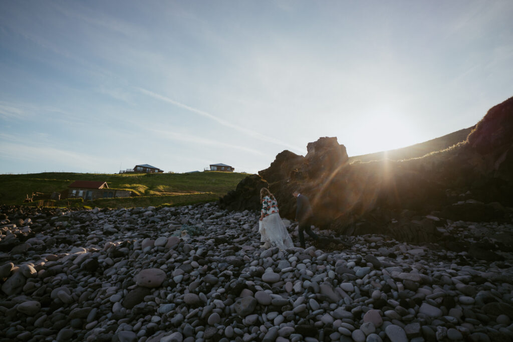 Golden hour wedding shoot in Iceland’s Snæfellsnes Peninsula