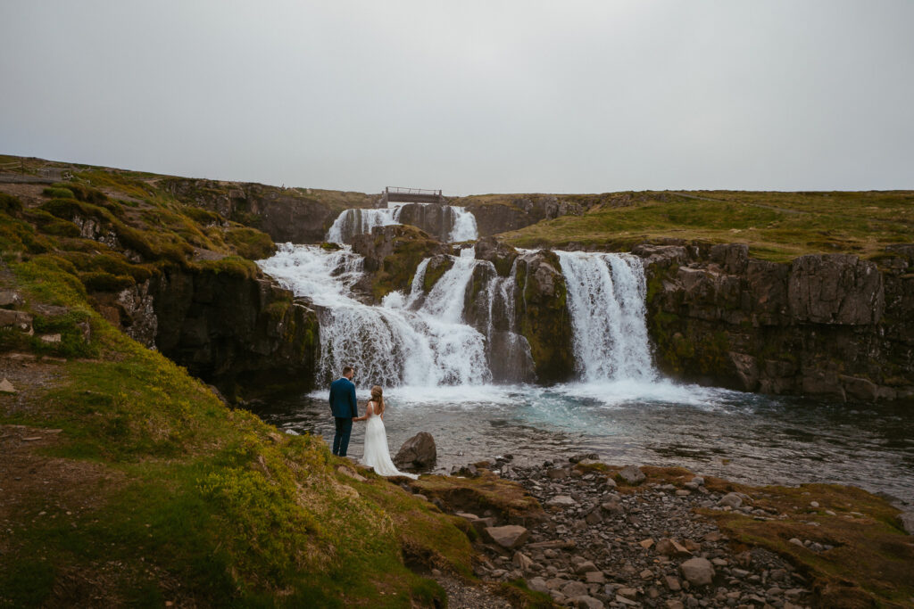 Couple during wedding photo session on Snæfellsnes Peninsula in Iceland